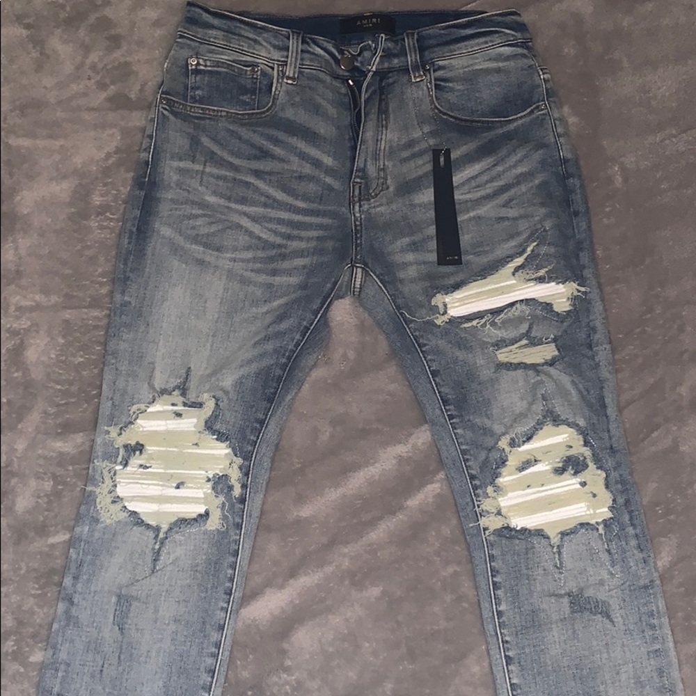 Amiri White Patch Jeans